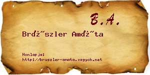Brüszler Amáta névjegykártya